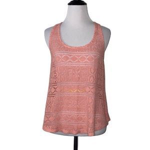 Windsor small pink lace‎ knit tank top